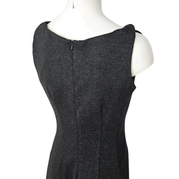 M.M.LaFleur Sheath Dress Size 0 Sleeveless The Lydia Ponte Charcoal Gray Stretch - Picture 3 of 10